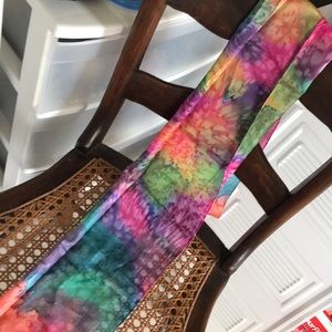 4 foot long silk scarf tye dye